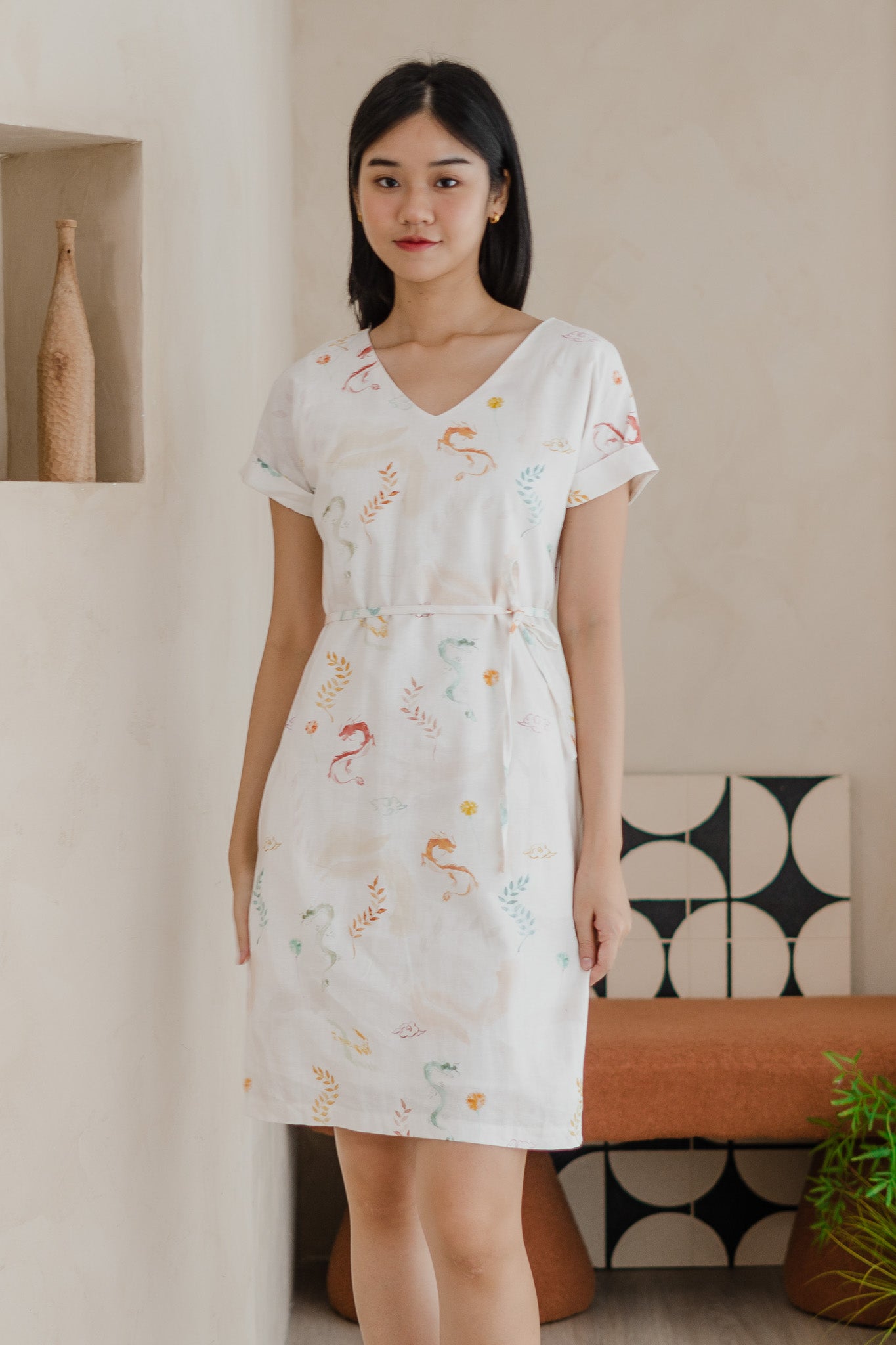 Winds Of Fortune Two-way Linen Shift Dress in Joy