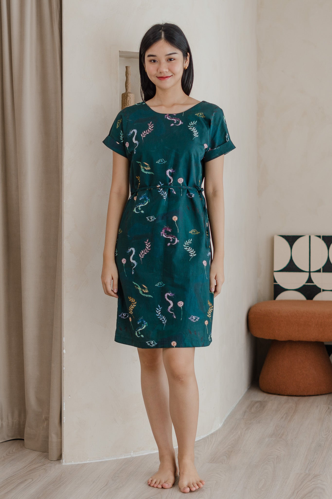 Winds Of Fortune Two-way Linen Shift Dress in Abundance