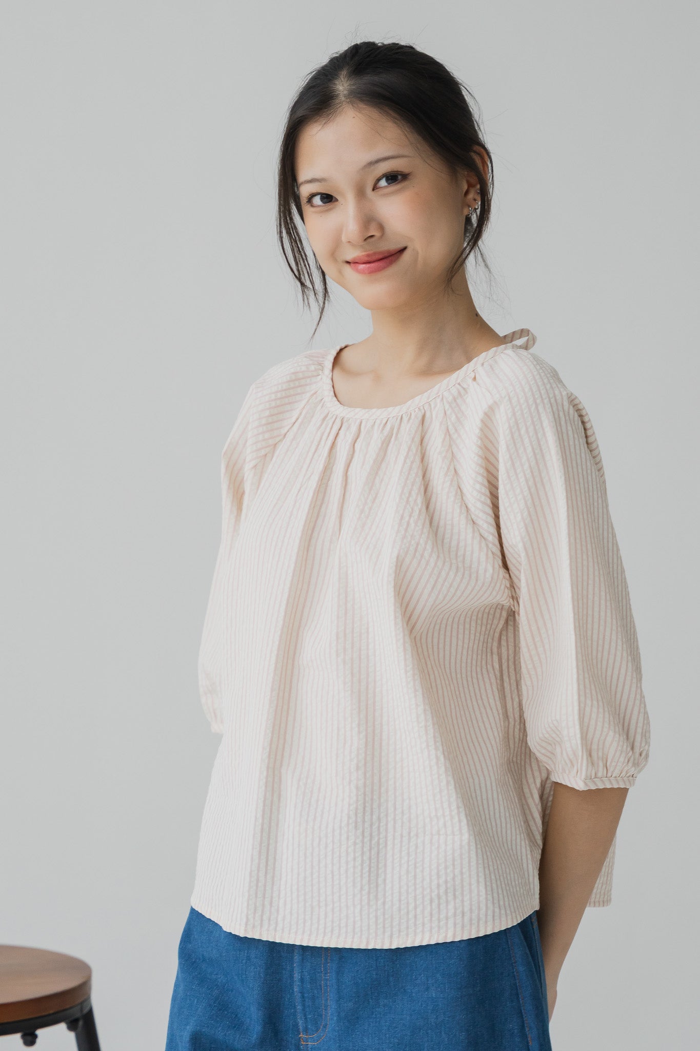 Lilo Striped Blouse in Pink