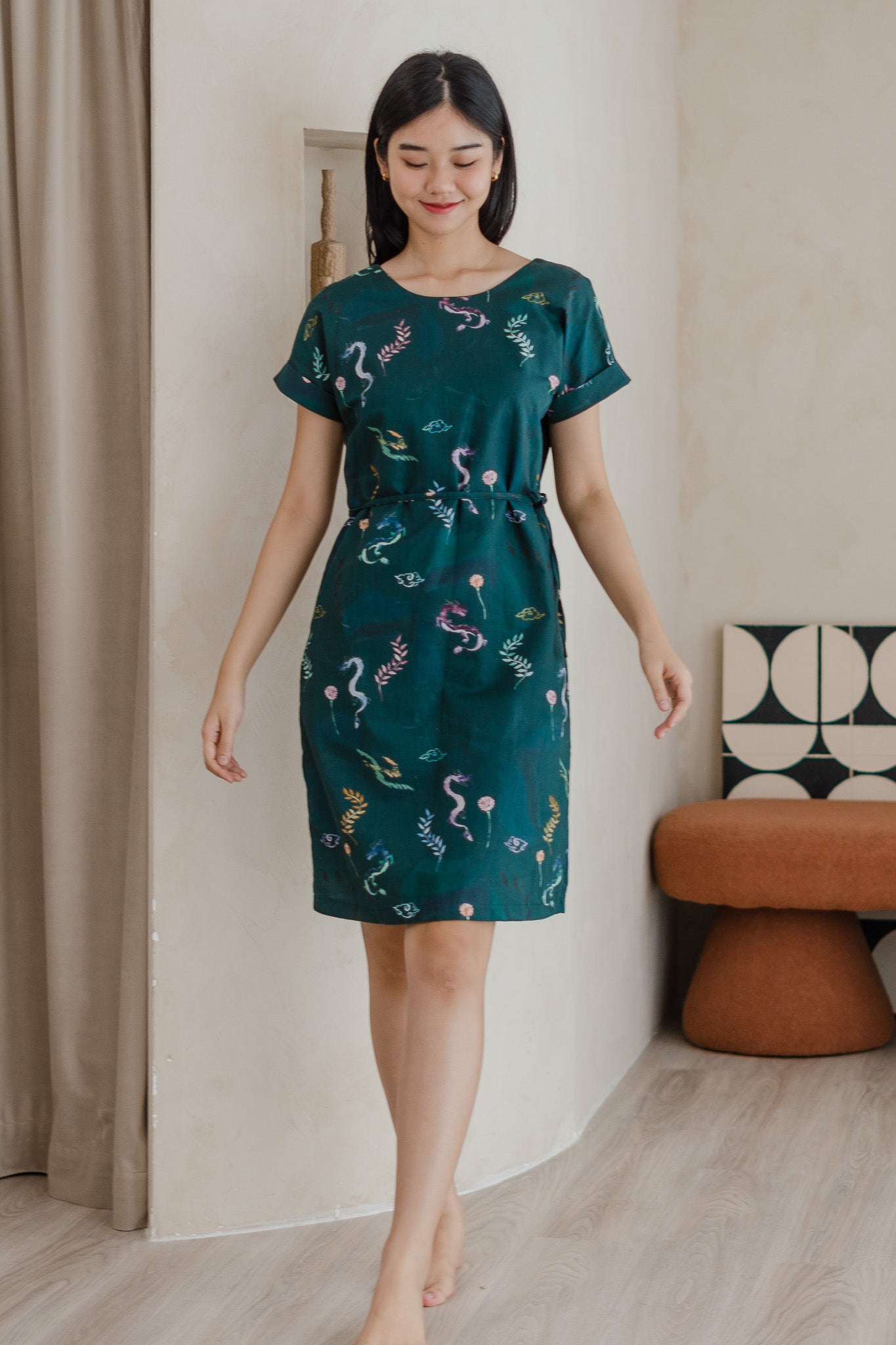 Winds Of Fortune Two-way Linen Shift Dress in Abundance