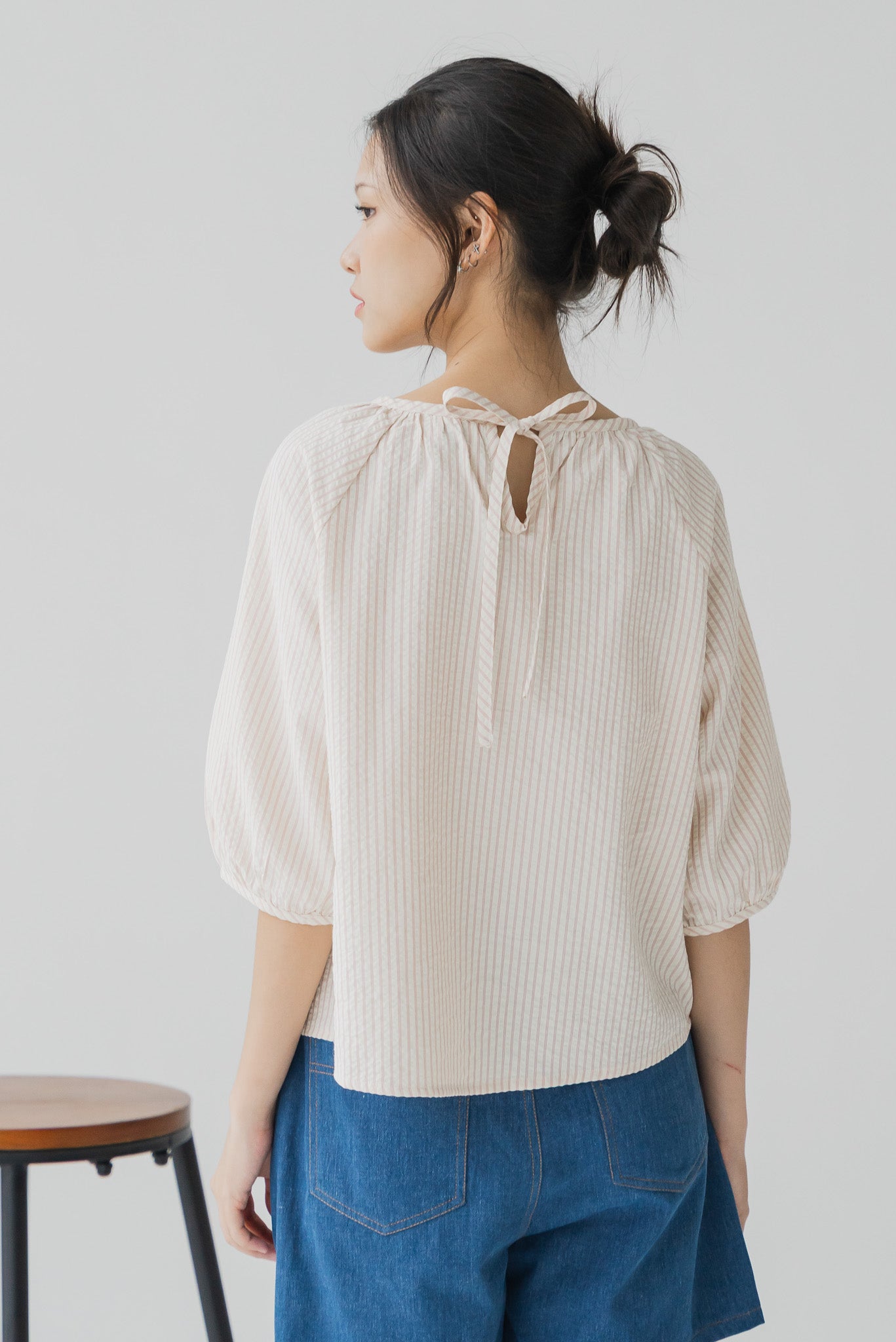 Lilo Striped Blouse in Pink