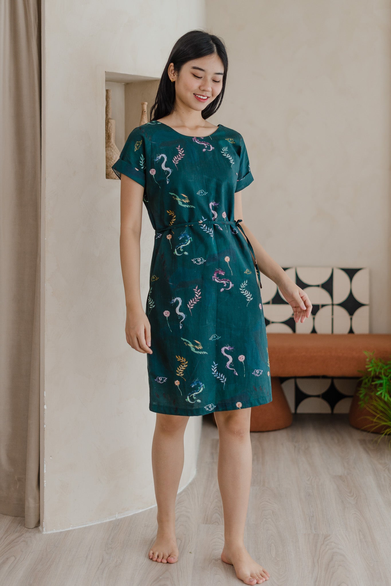 Winds Of Fortune Two-way Linen Shift Dress in Abundance
