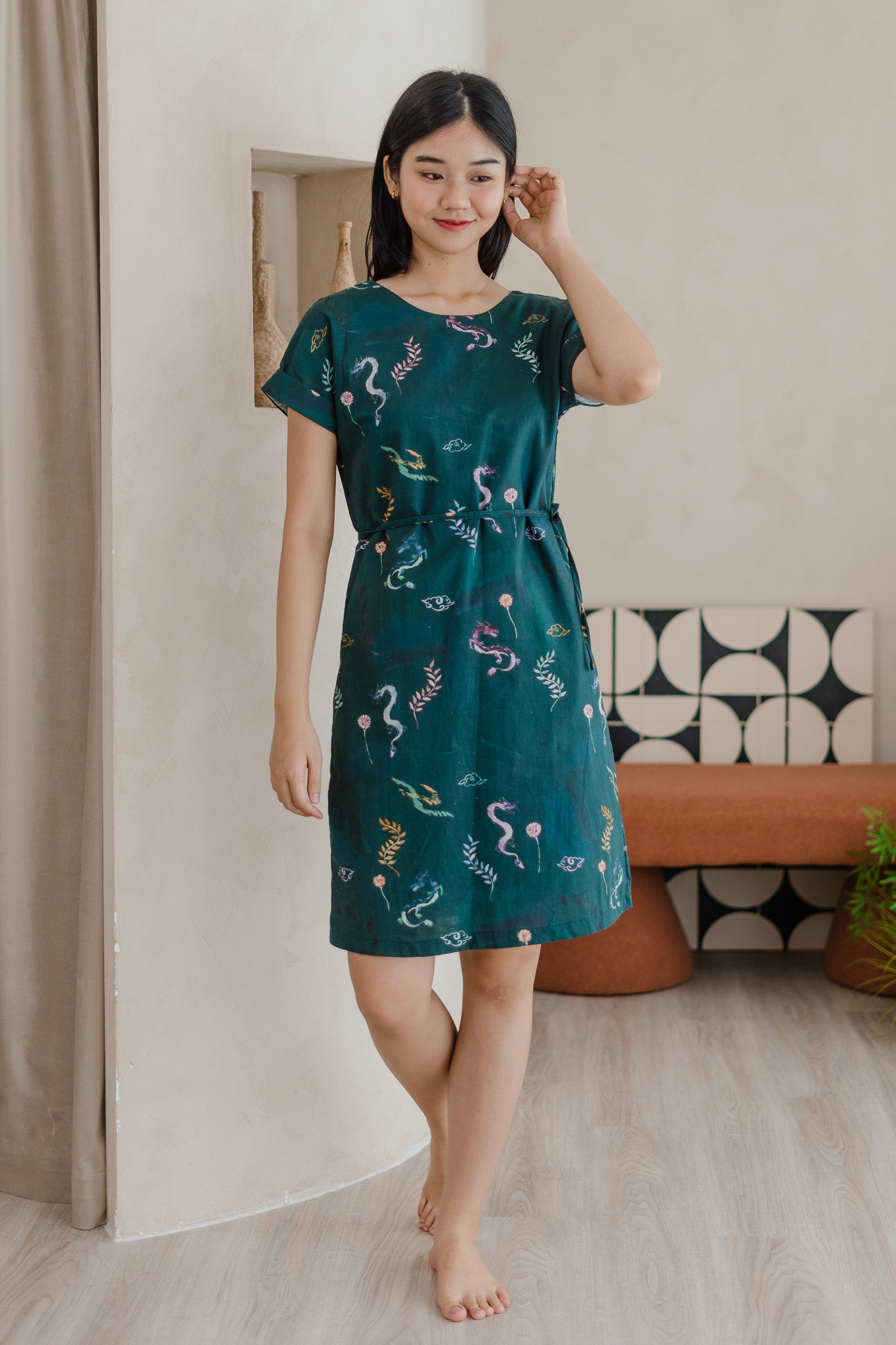 Winds Of Fortune Two-way Linen Shift Dress in Abundance