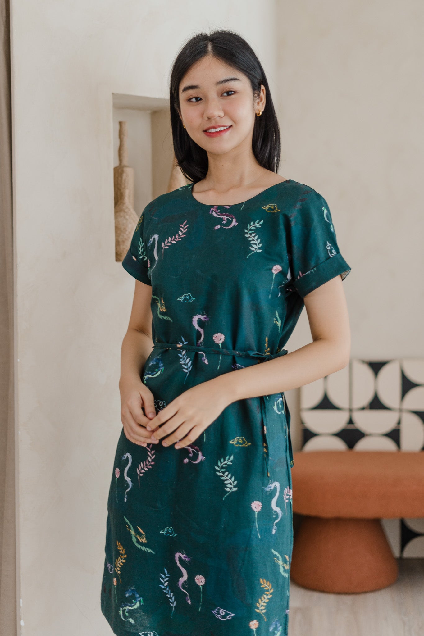 Winds Of Fortune Two-way Linen Shift Dress in Abundance