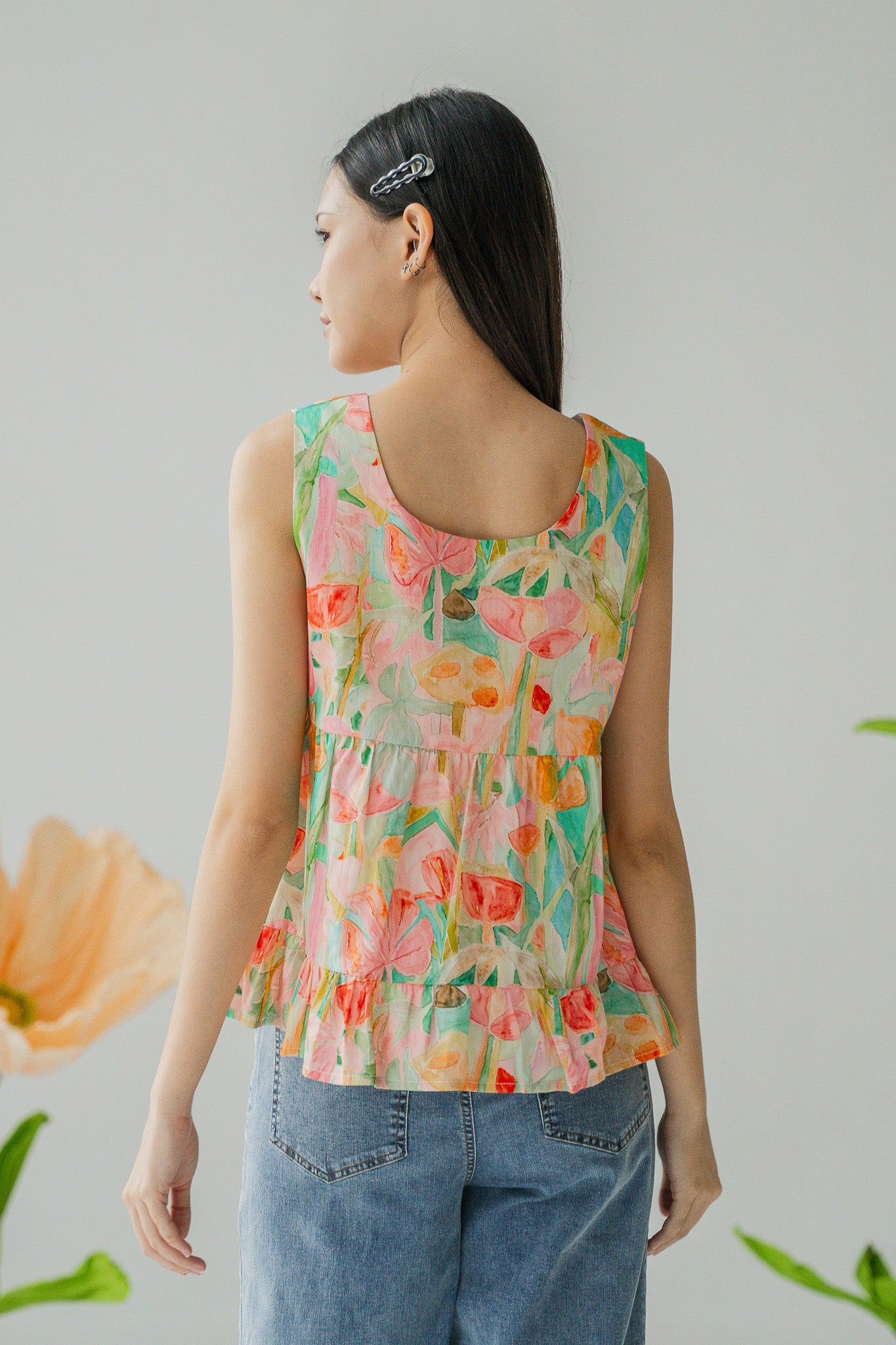 Sora Two-way Babydoll Sleeveless Blouse