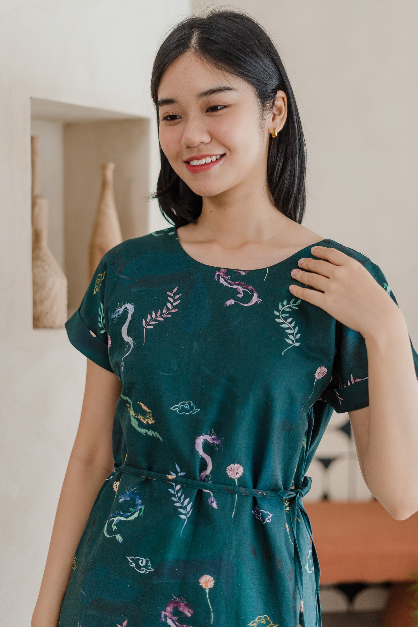 Winds Of Fortune Two-way Linen Shift Dress in Abundance