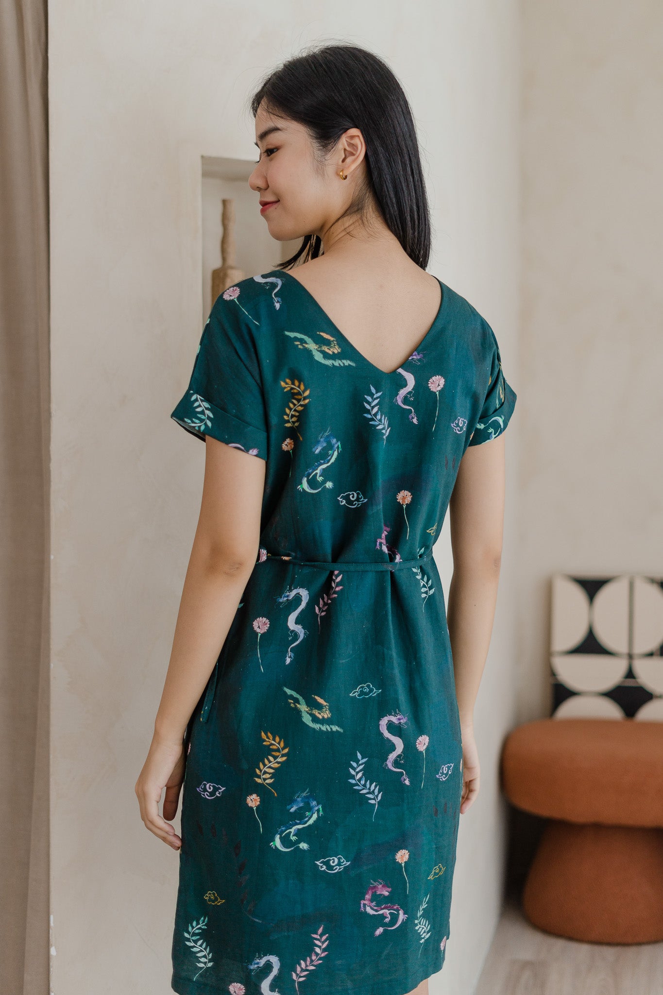 Winds Of Fortune Two-way Linen Shift Dress in Abundance