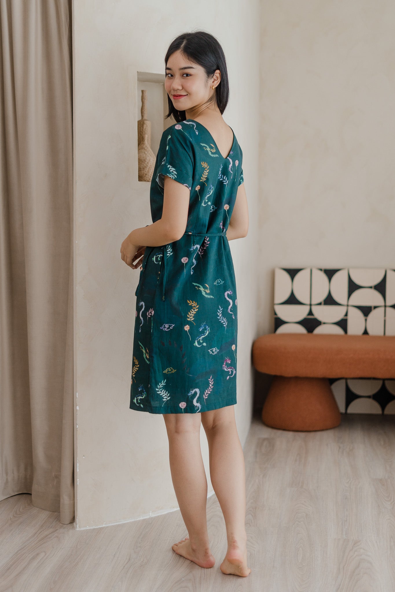 Winds Of Fortune Two-way Linen Shift Dress in Abundance