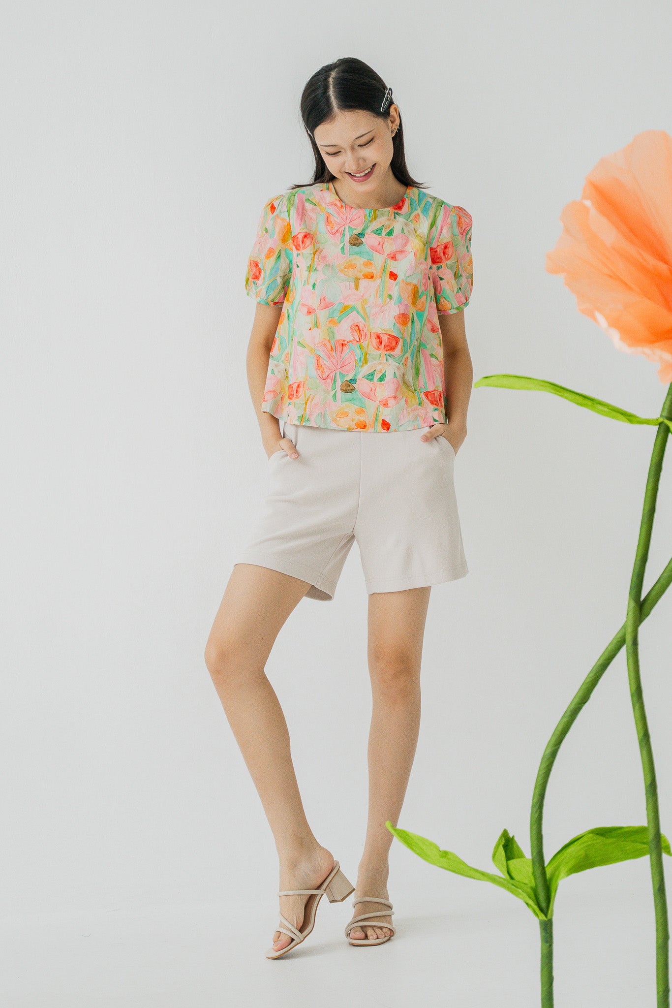 Sora Back Tie Sleeved Blouse
