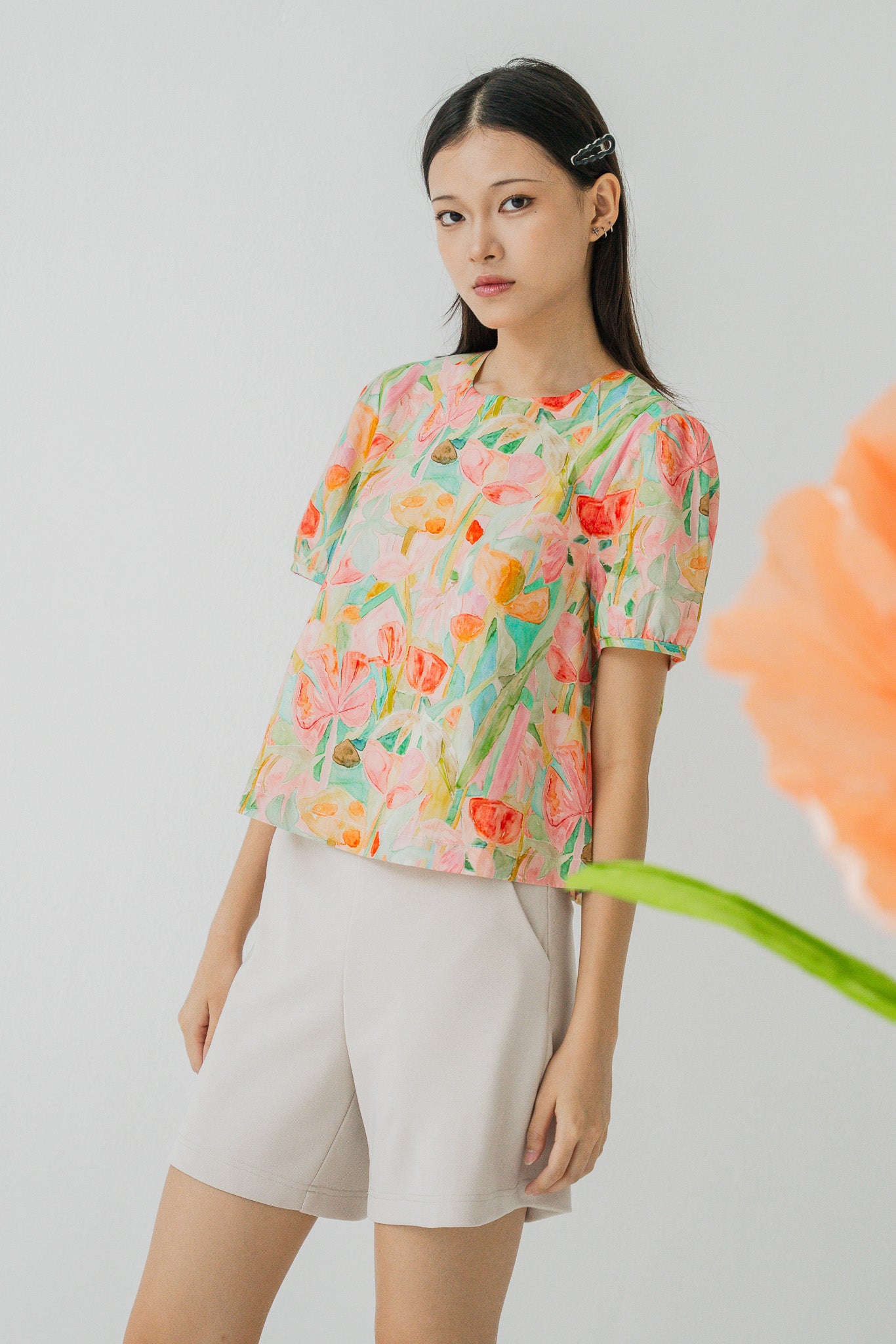 Sora Back Tie Sleeved Blouse