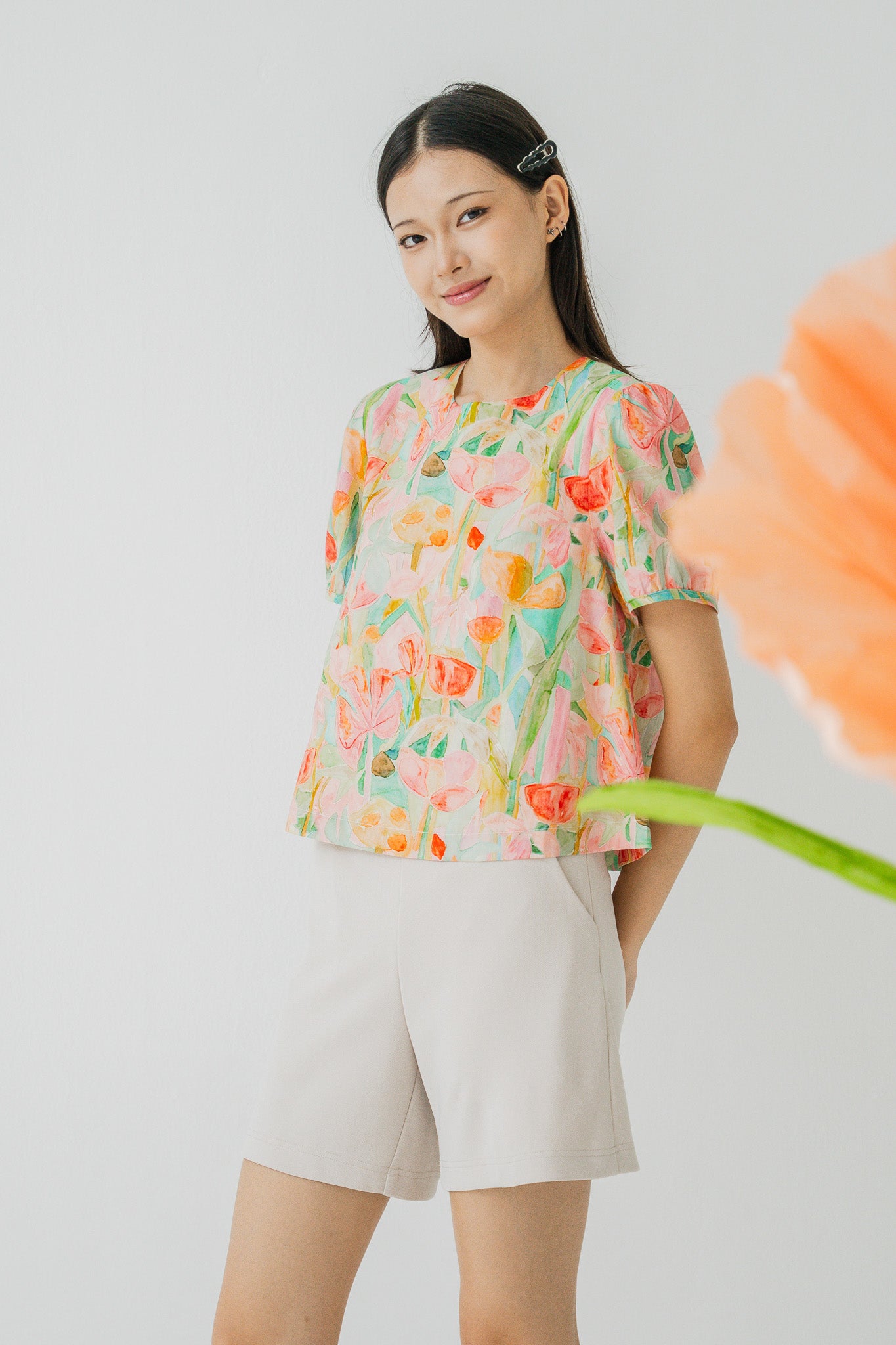 Sora Back Tie Sleeved Blouse