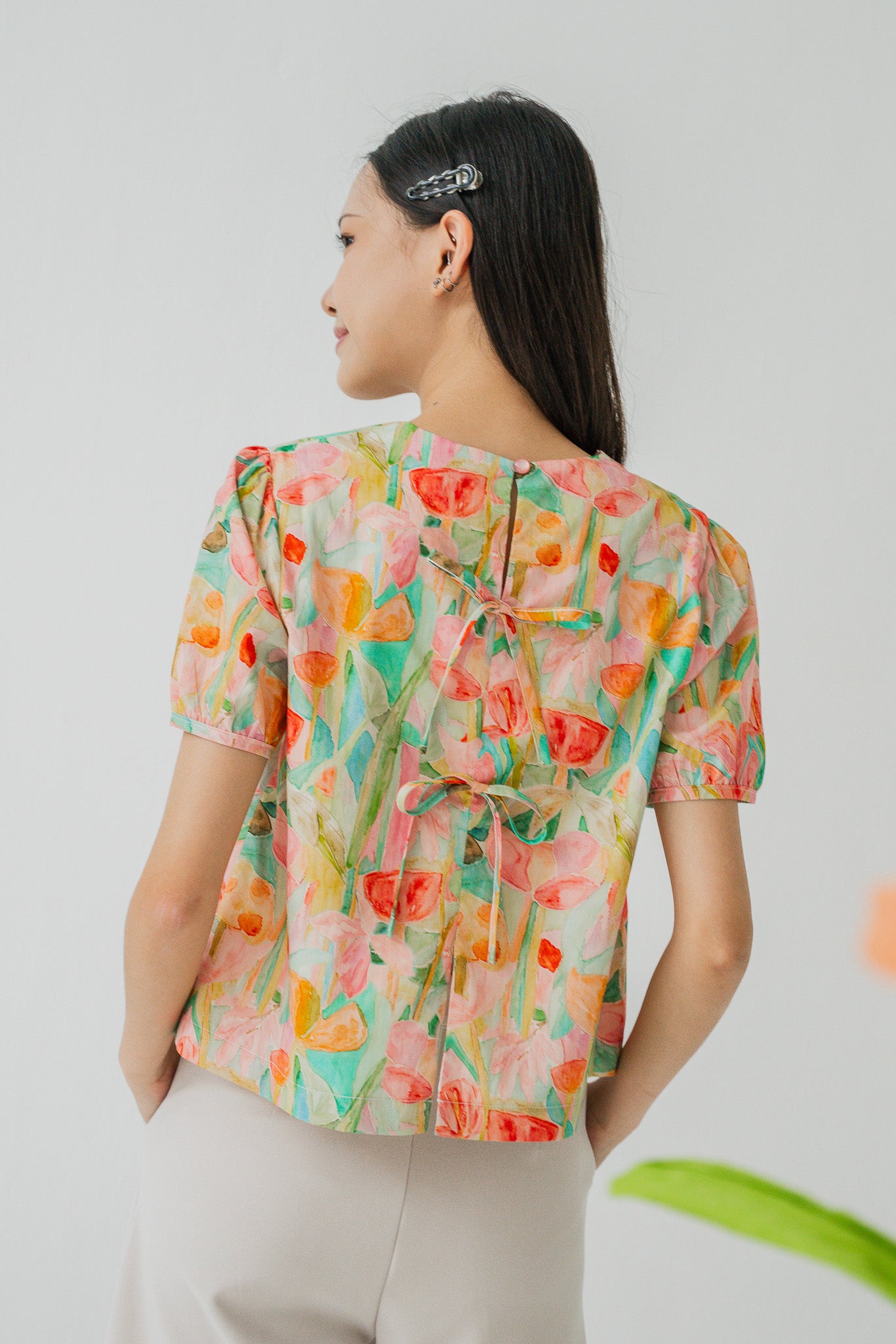 Sora Back Tie Sleeved Blouse