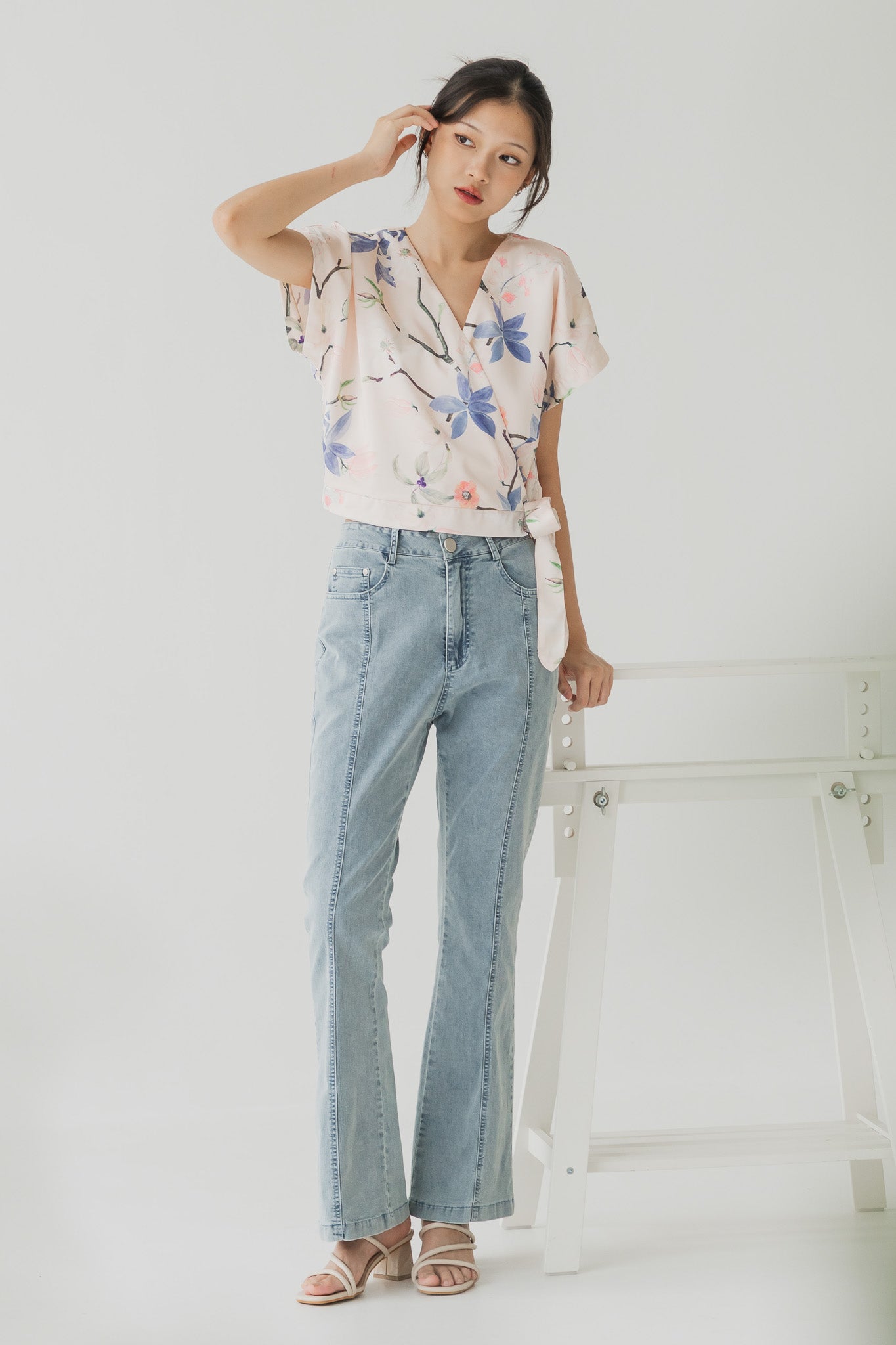 Yumi Floral Print Wrap Top