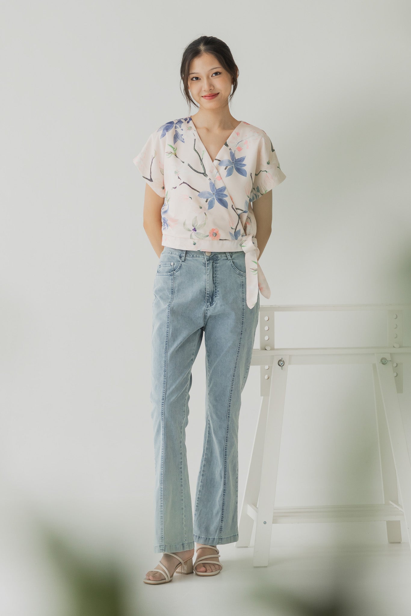 Yumi Floral Print Wrap Top