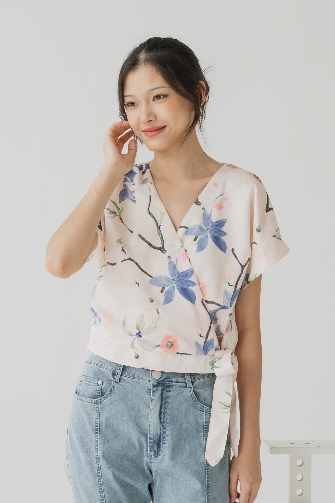 Yumi Floral Print Wrap Top