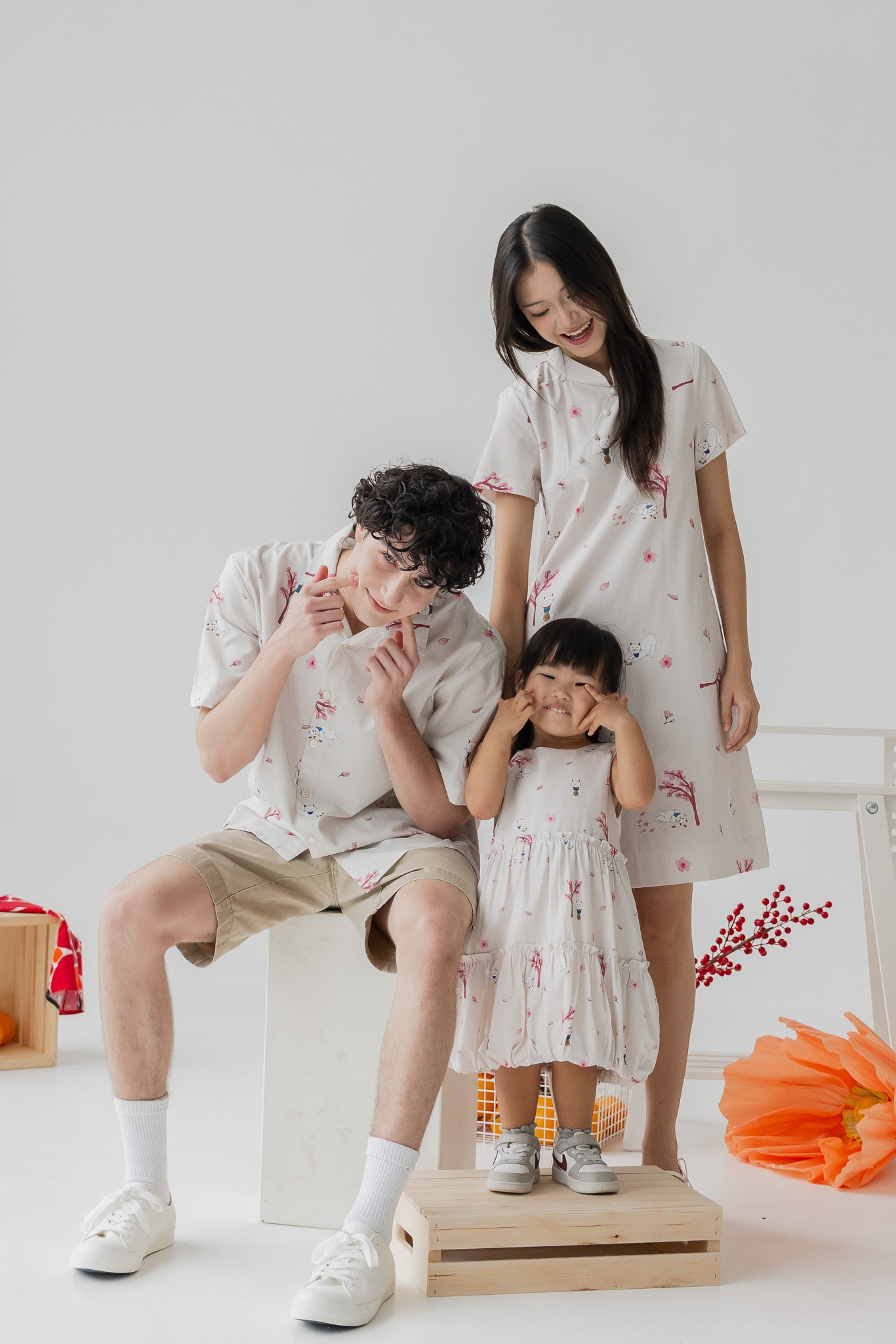 Fortune In Bloom Kid's Dress in Kinako
