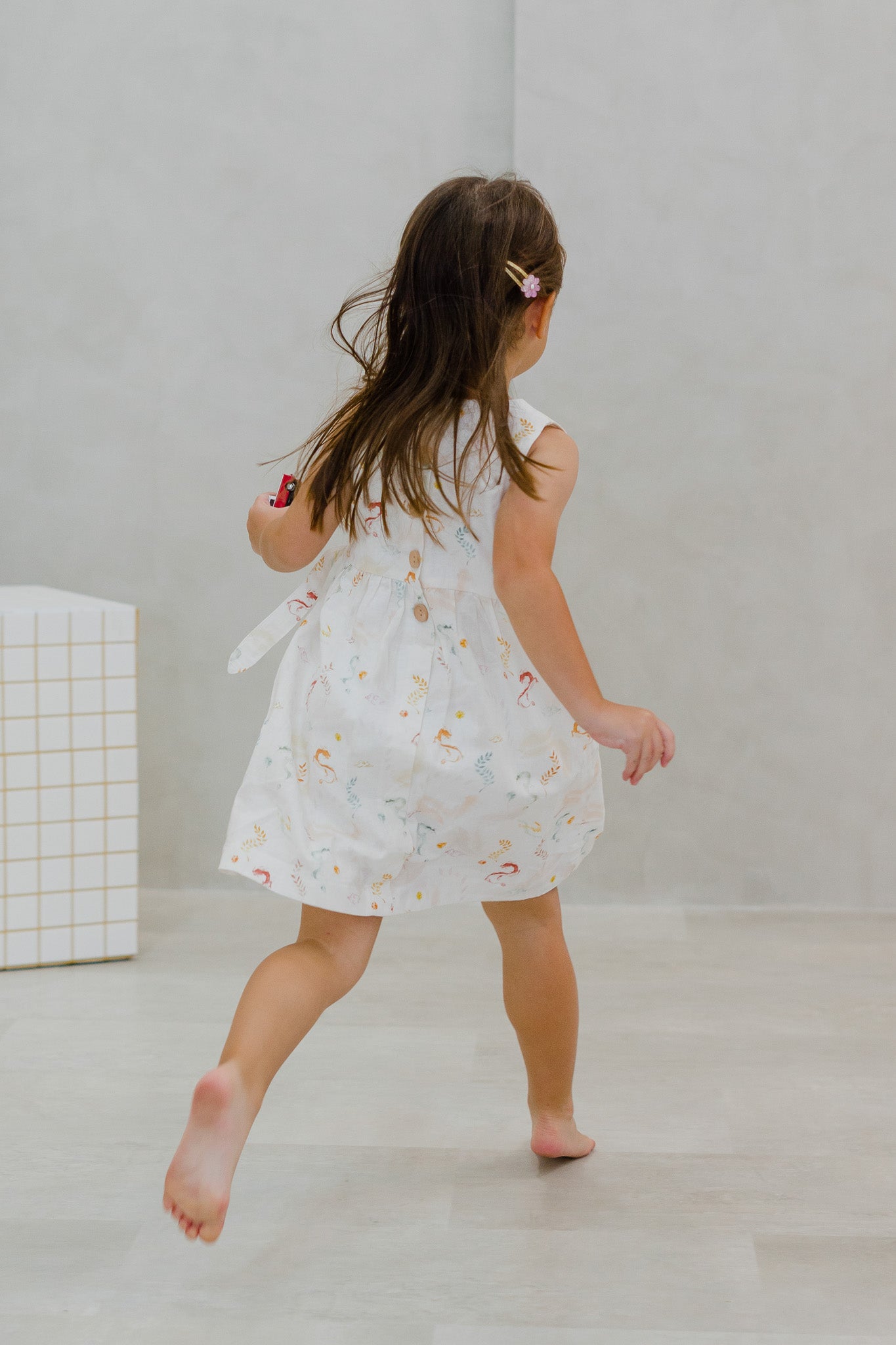 Winds Of Fortune Kid's Linen Wrap Dress in Joy