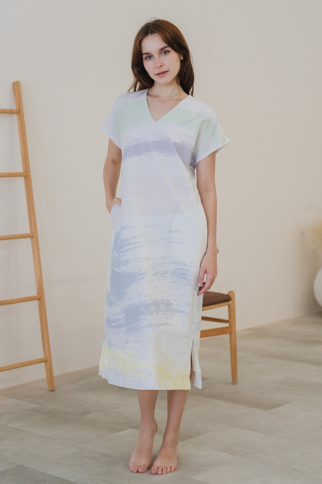 All In Good Time Kaftan Linen Dress in Radiance