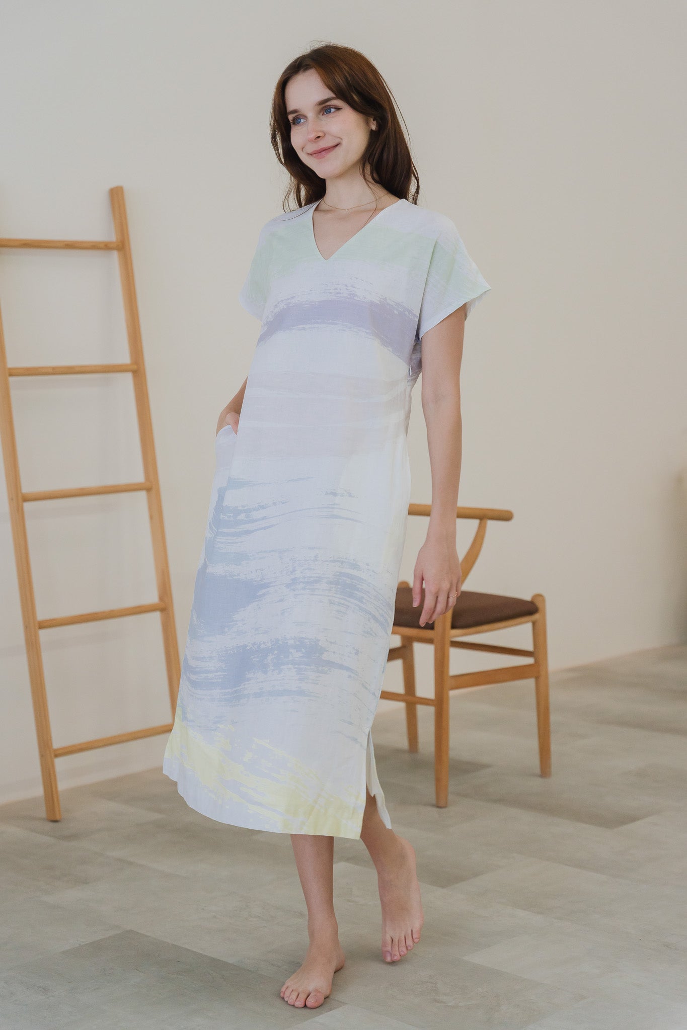 All In Good Time Kaftan Linen Dress in Radiance