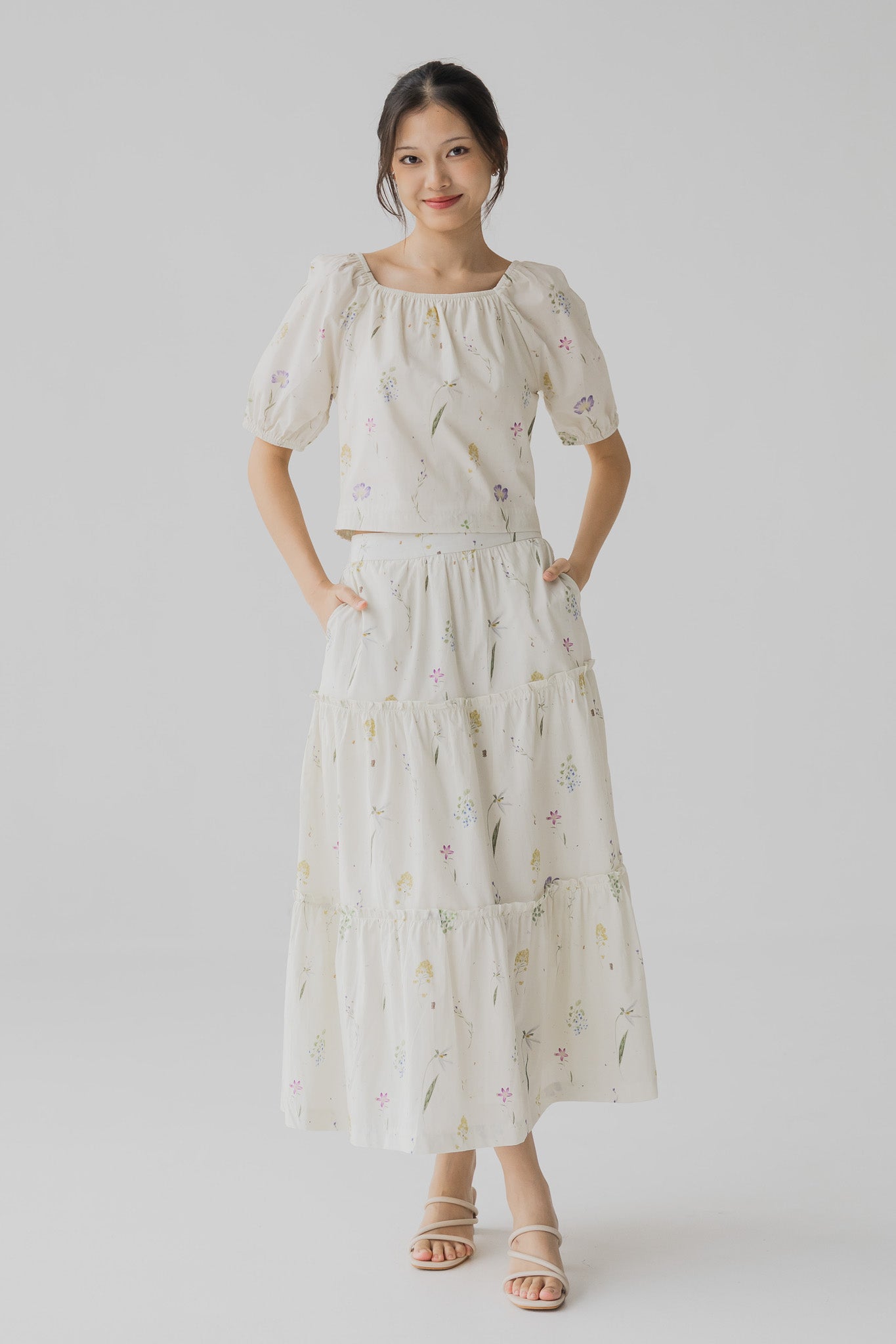 Hana Floral Print Ruched Blouse