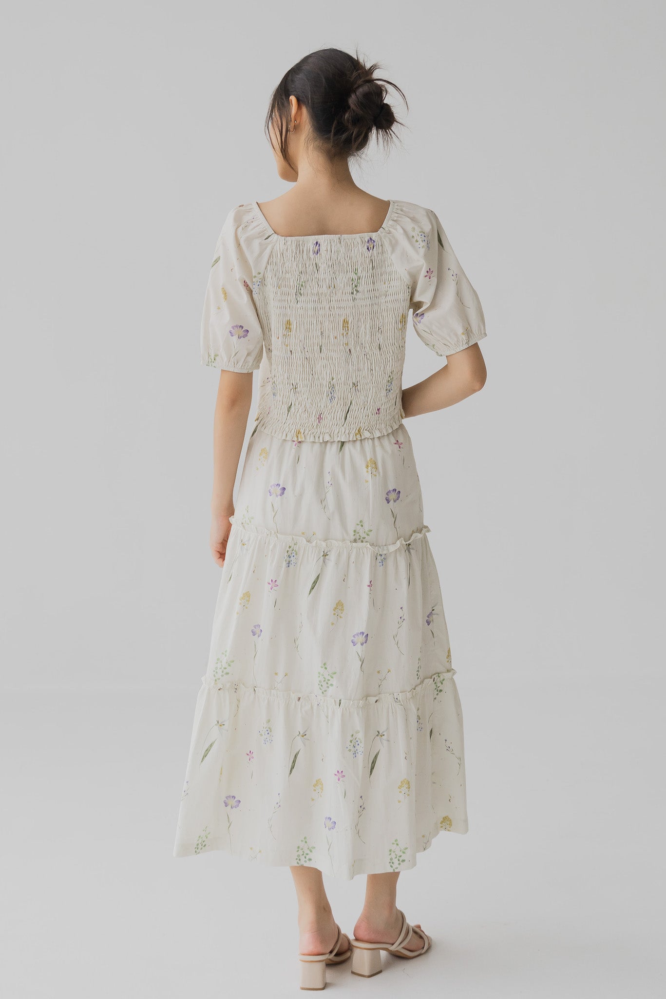 Hana Floral Print Tiered Skirt