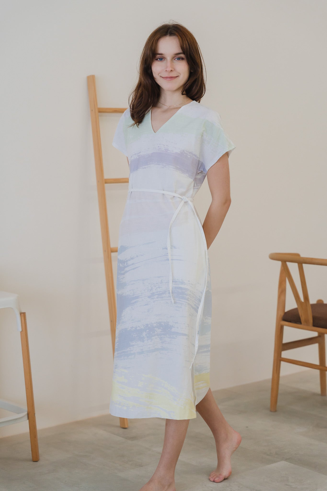 All In Good Time Kaftan Linen Dress in Radiance