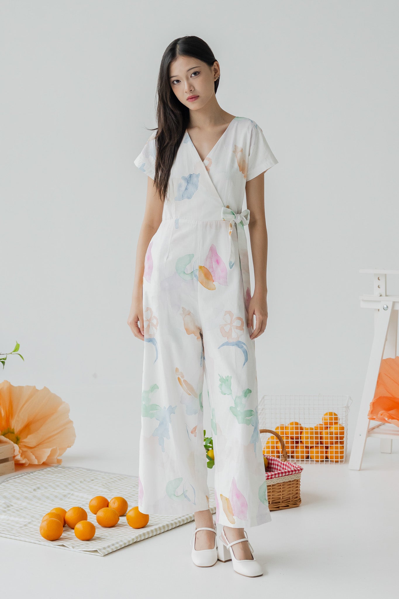 Garden of Eden Wrap Linen Jumpsuit