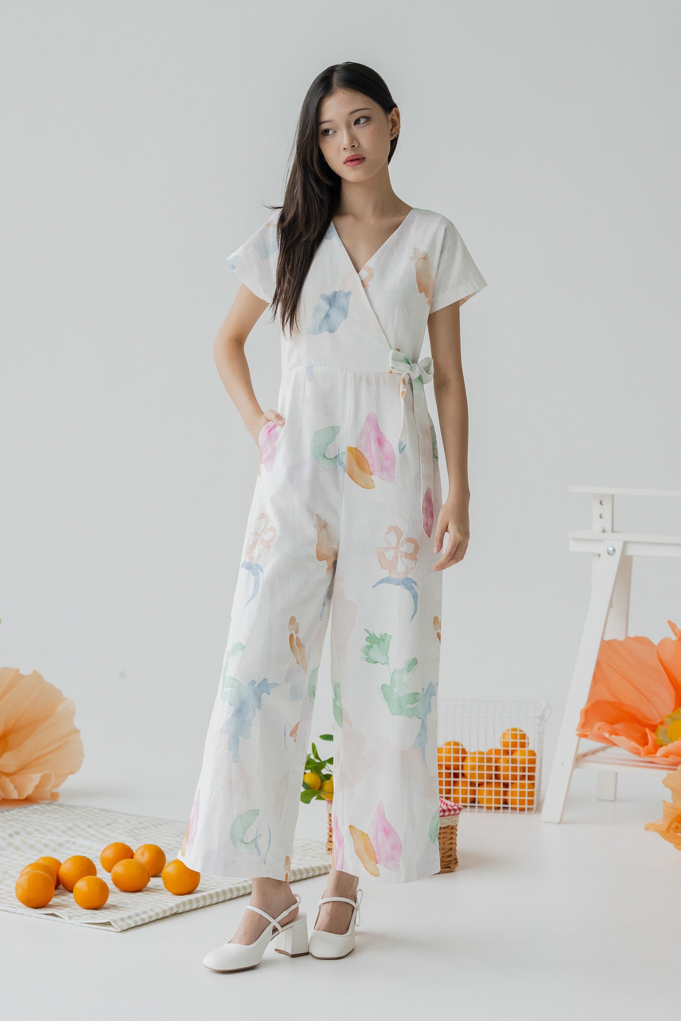 Garden of Eden Wrap Linen Jumpsuit