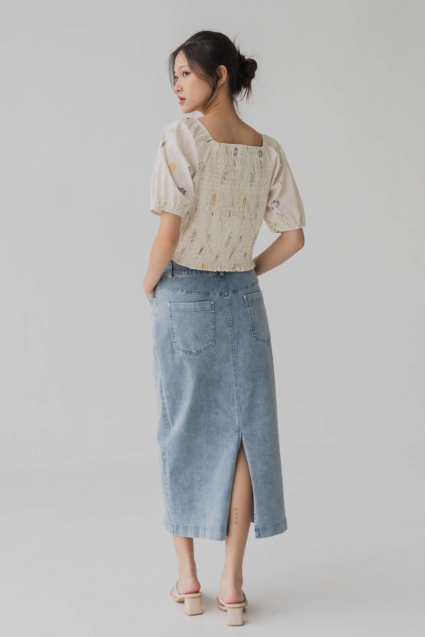 Hana Floral Print Ruched Blouse