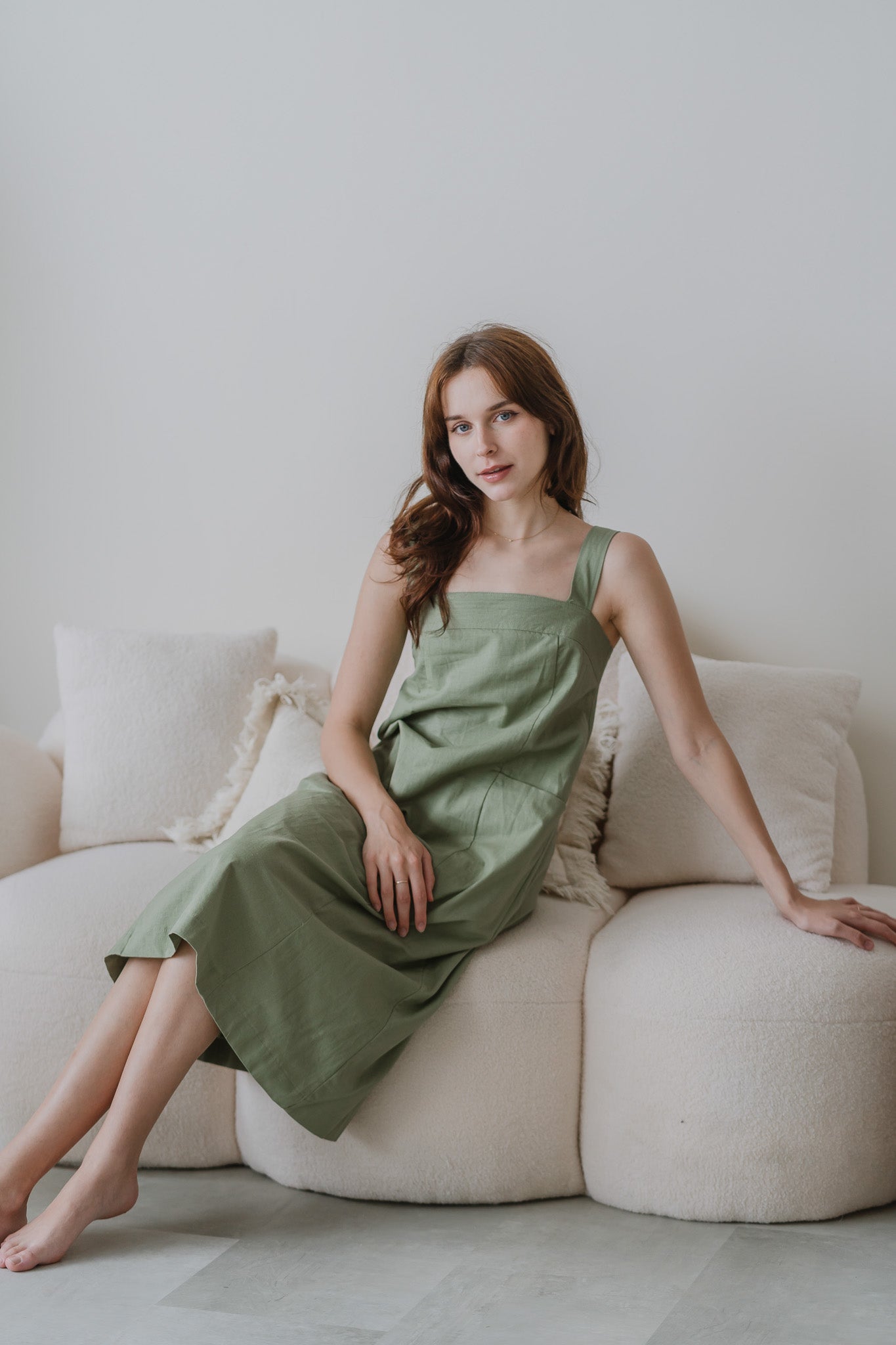 Piece of Cake Linen Tent Dress in Green