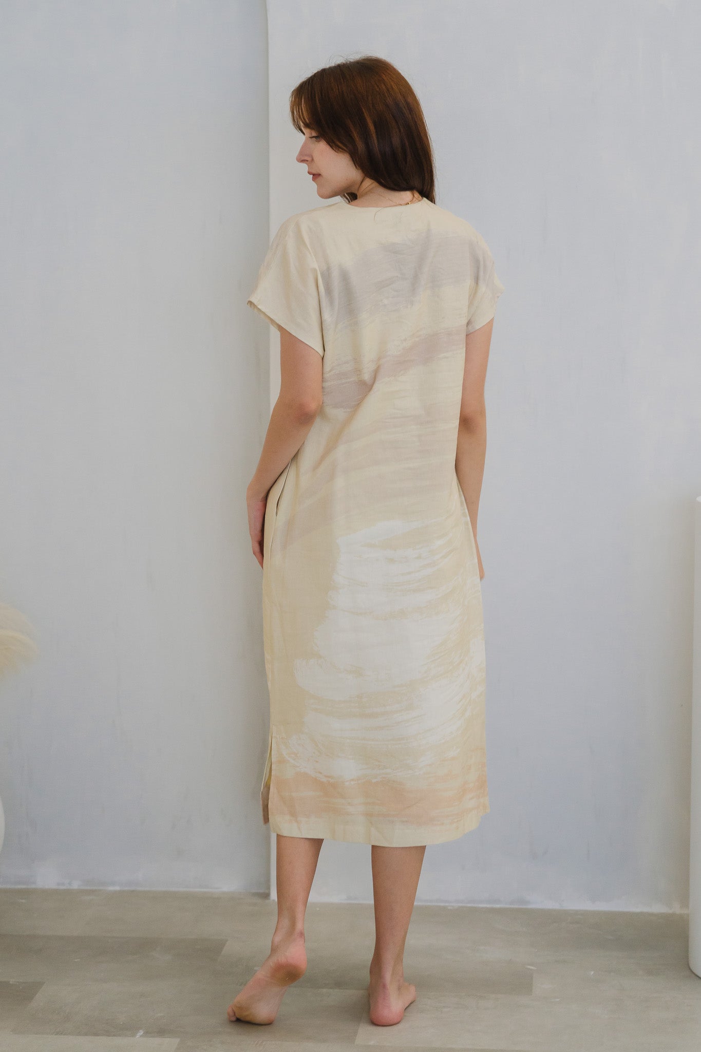 All In Good Time Kaftan Linen Dress in Bliss