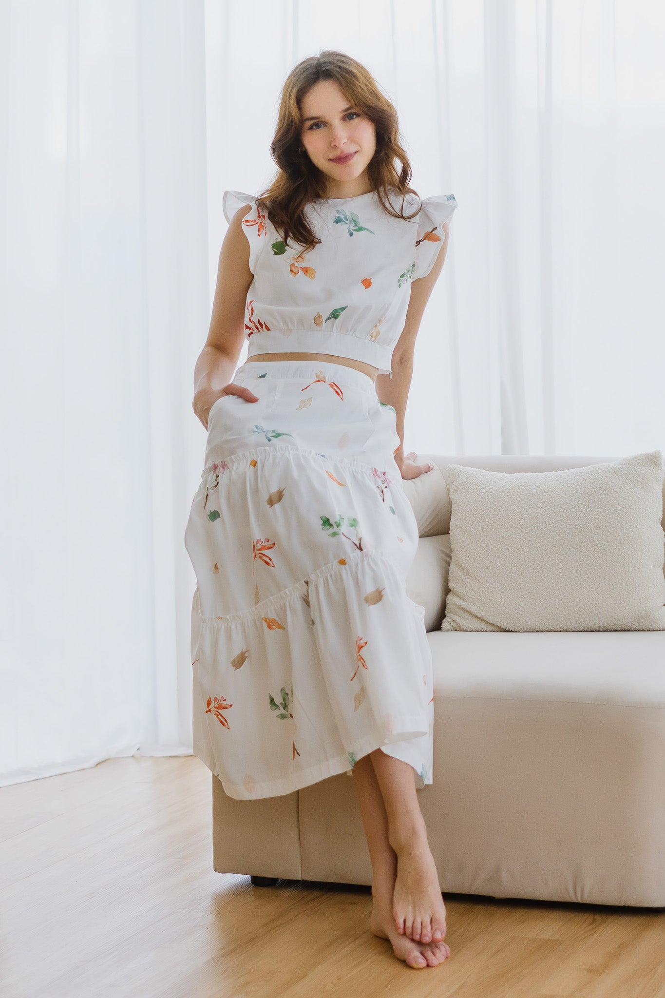 Fall In Love Tiered Maxi Skirt in Glow