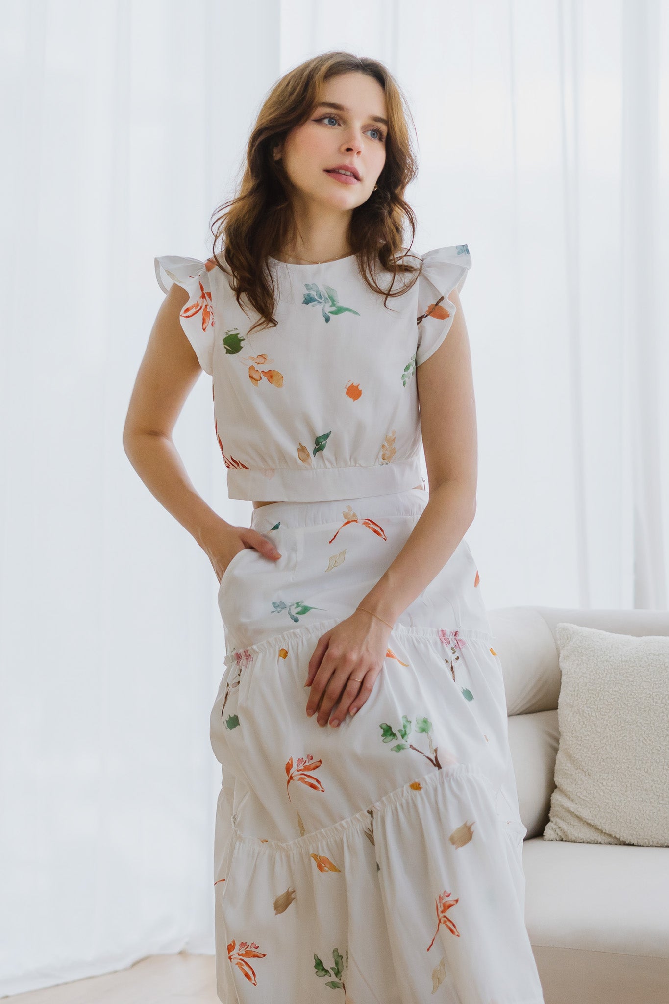 Fall In Love Tiered Maxi Skirt in Glow