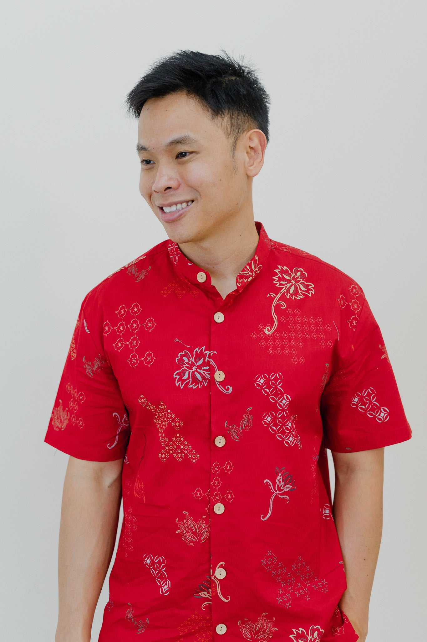 In Perfect Harmony Mandarin Collar Men's Shirt in Yin