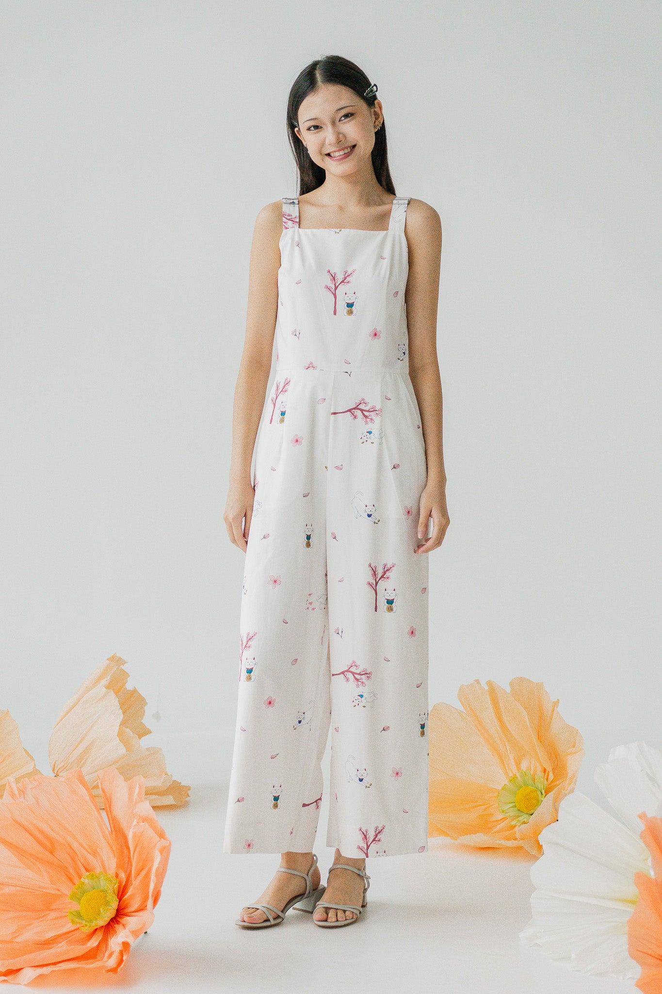 Fortune In Bloom Jumpsuit in Shiro