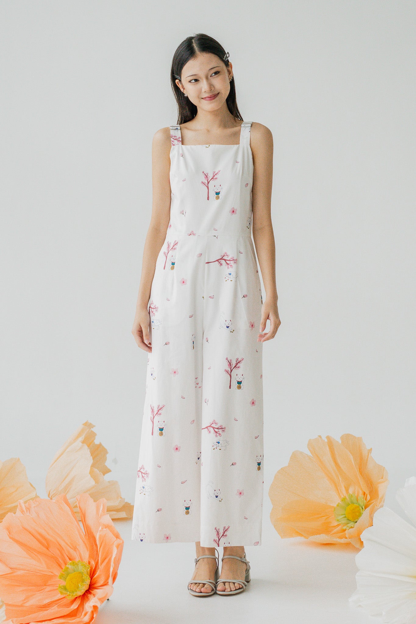 Fortune In Bloom Jumpsuit in Shiro