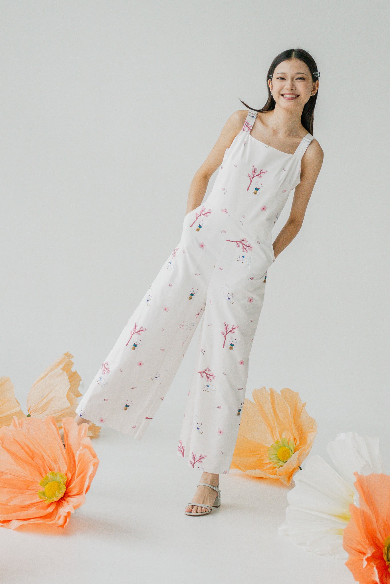 Fortune In Bloom Jumpsuit in Shiro