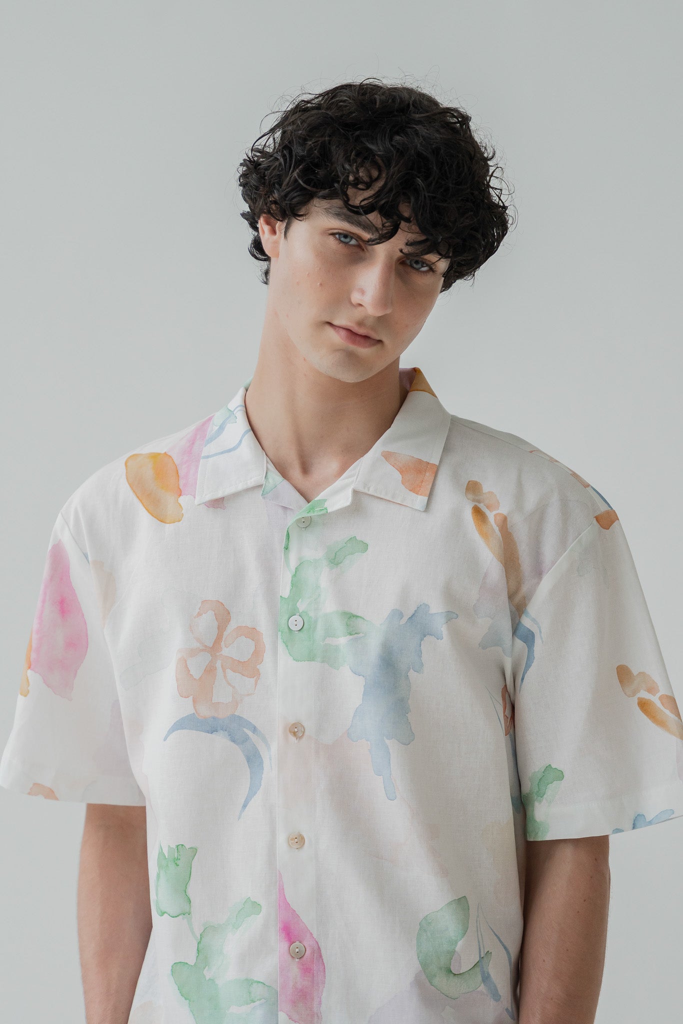 Garden of Eden Men's Camp Collar Linen Shirt