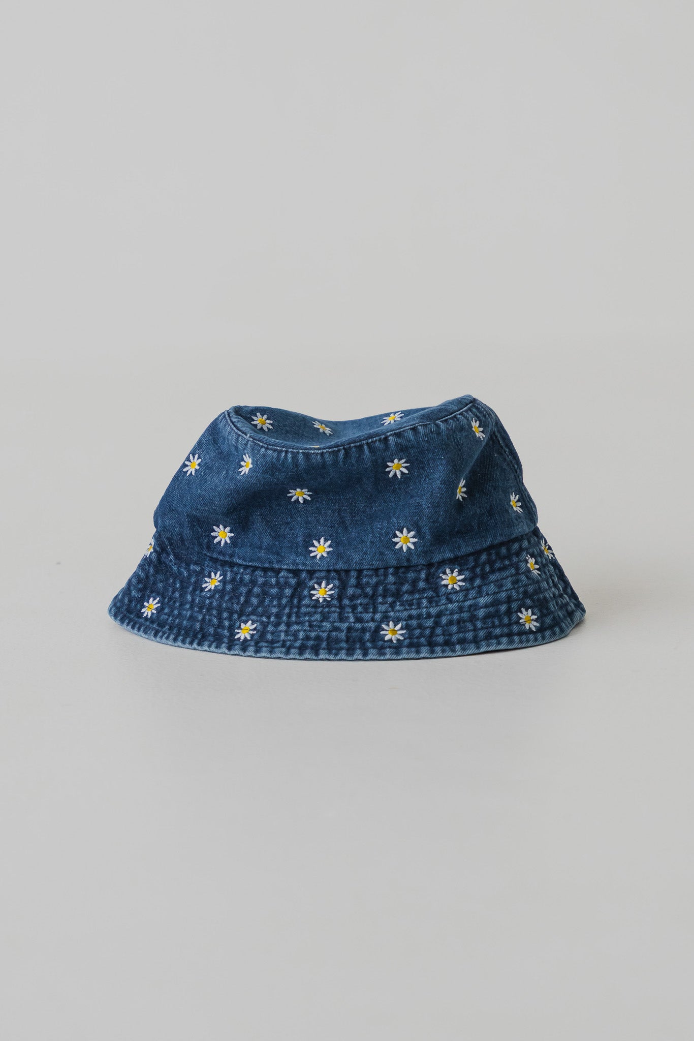 Floral Denim Hat in Dark Wash
