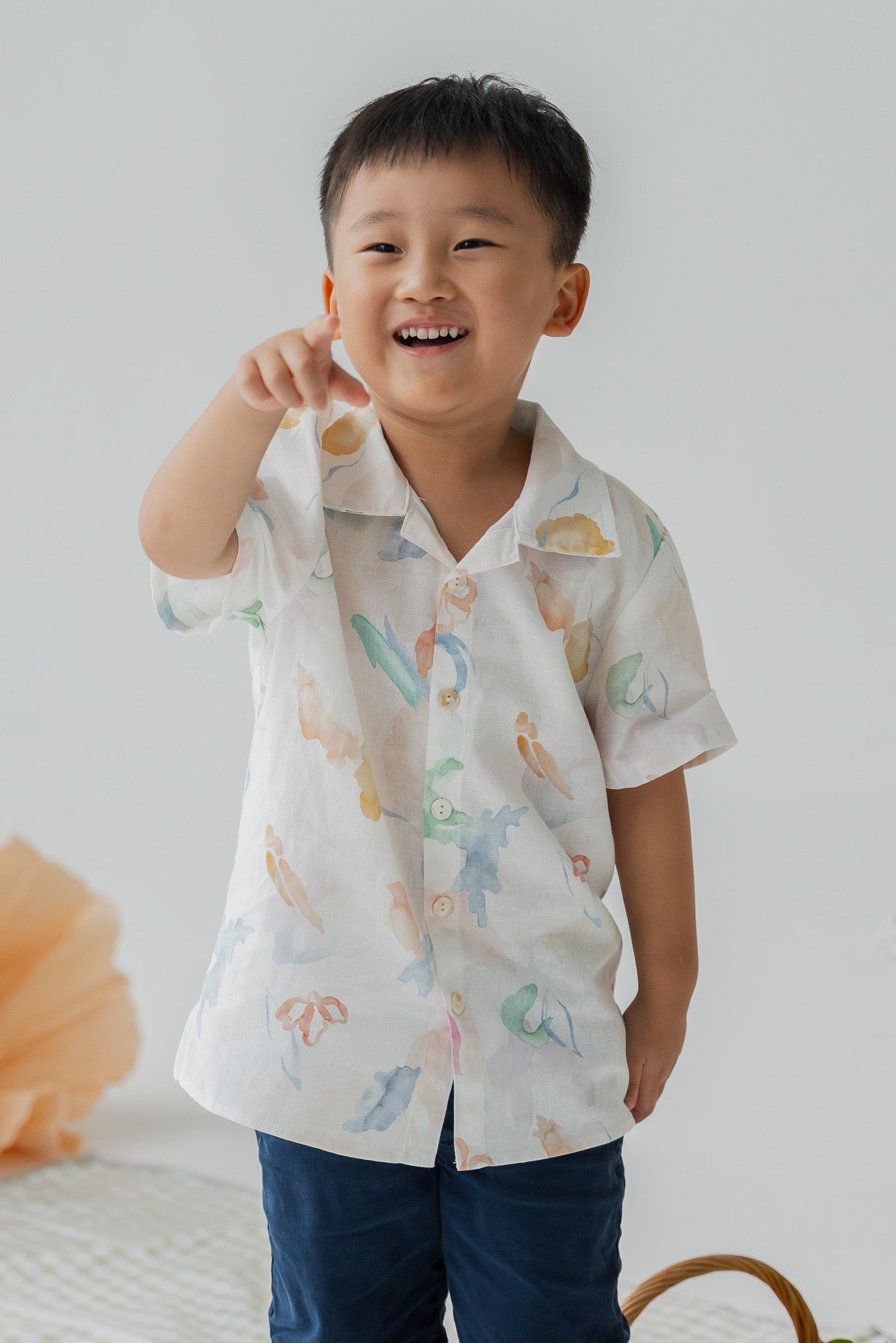 Garden of Eden Kid's Camp Collar Linen Shirt