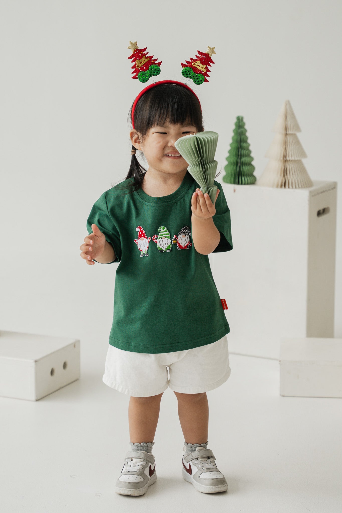 Holly Jolly Kid's Tee in Green