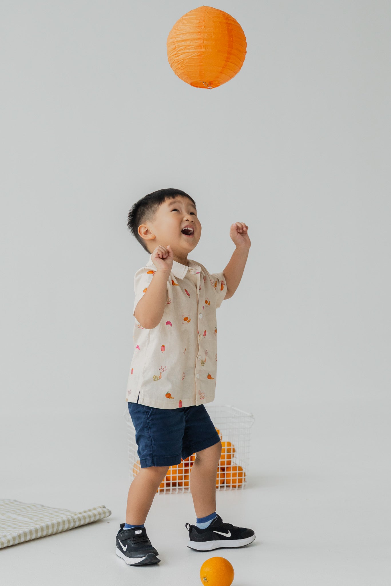Sweet Savoury Spring Kid's Linen Shirt in Marigold