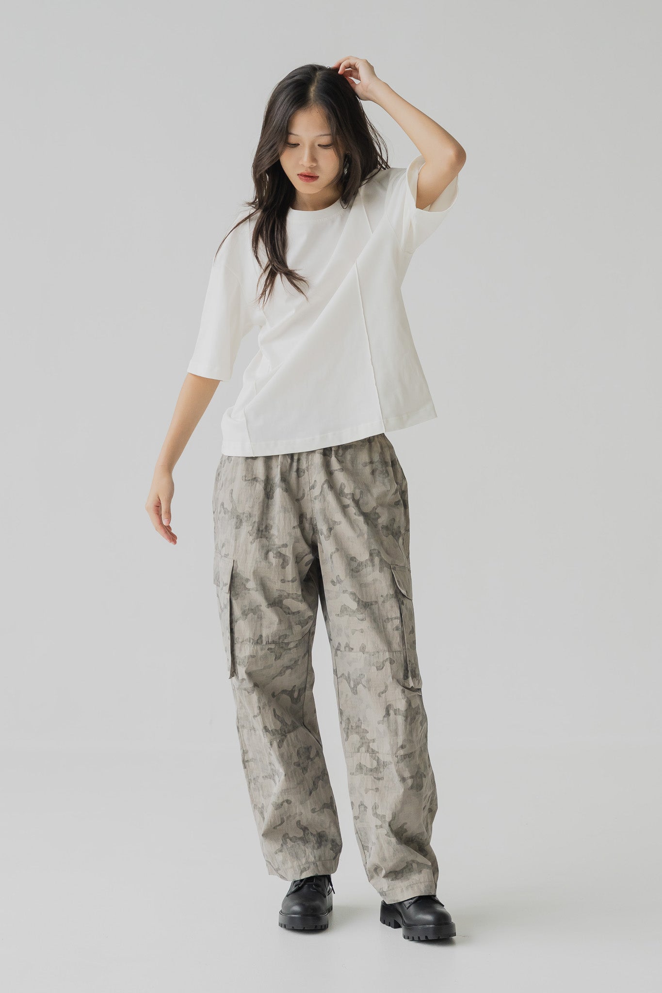 Camo Utility Pants in Gray