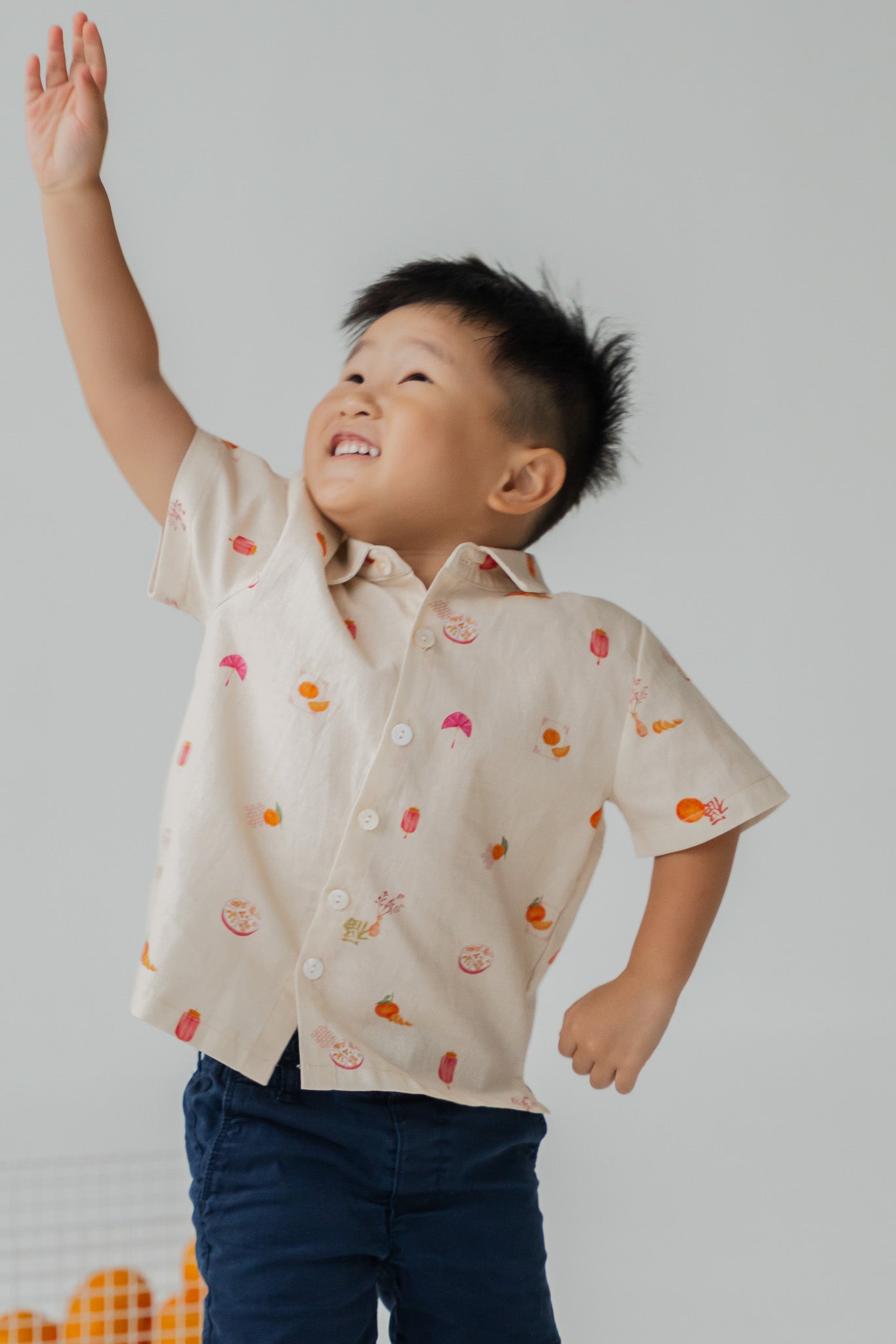 Sweet Savoury Spring Kid's Linen Shirt in Marigold