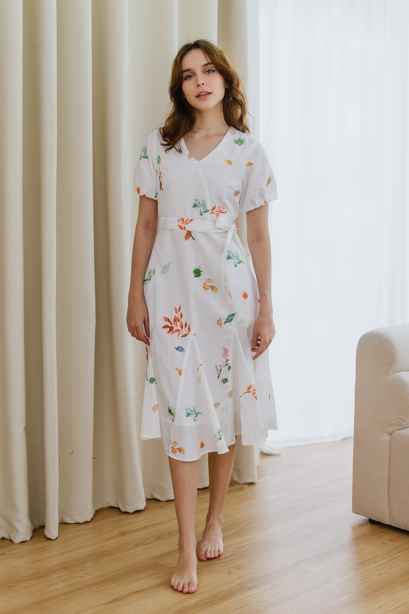 Fall In Love Sleeved Midaxi Dress in Glow