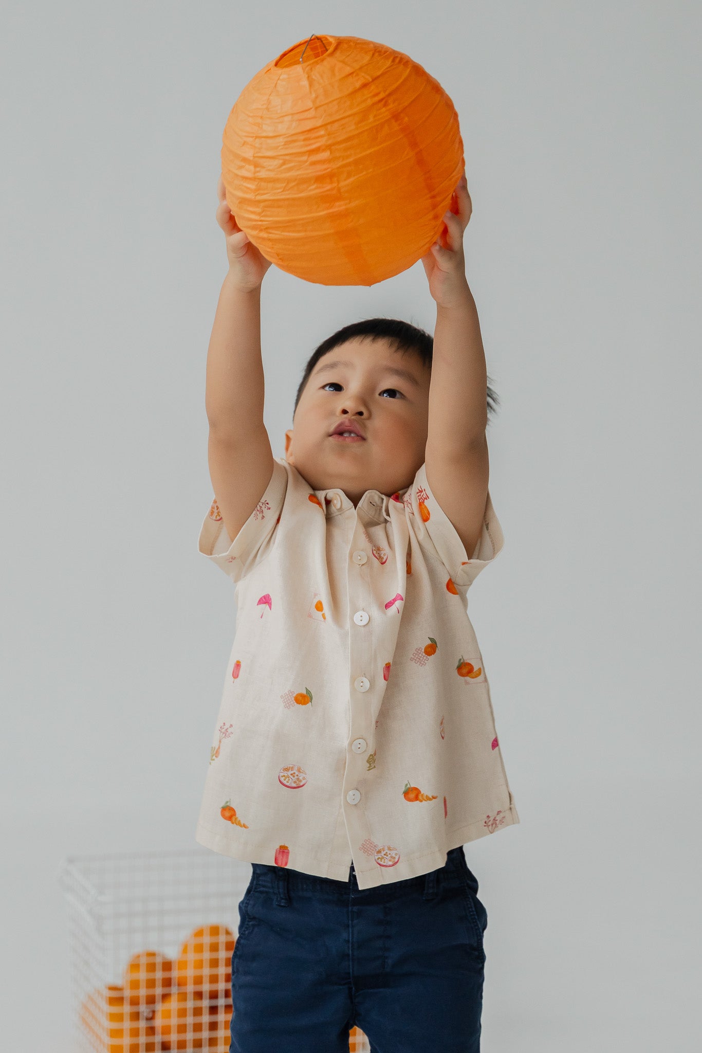 Sweet Savoury Spring Kid's Linen Shirt in Marigold