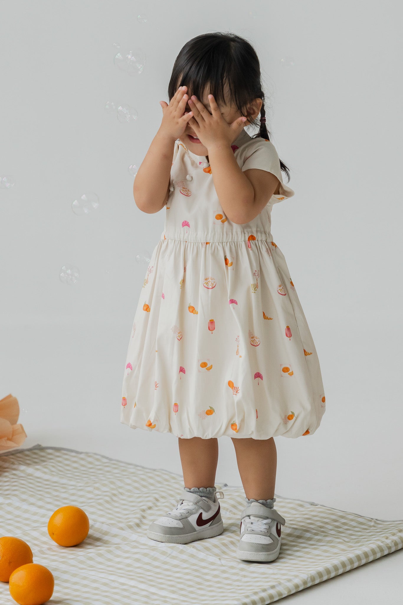 Sweet Savoury Spring Kid's Dress in Marigold