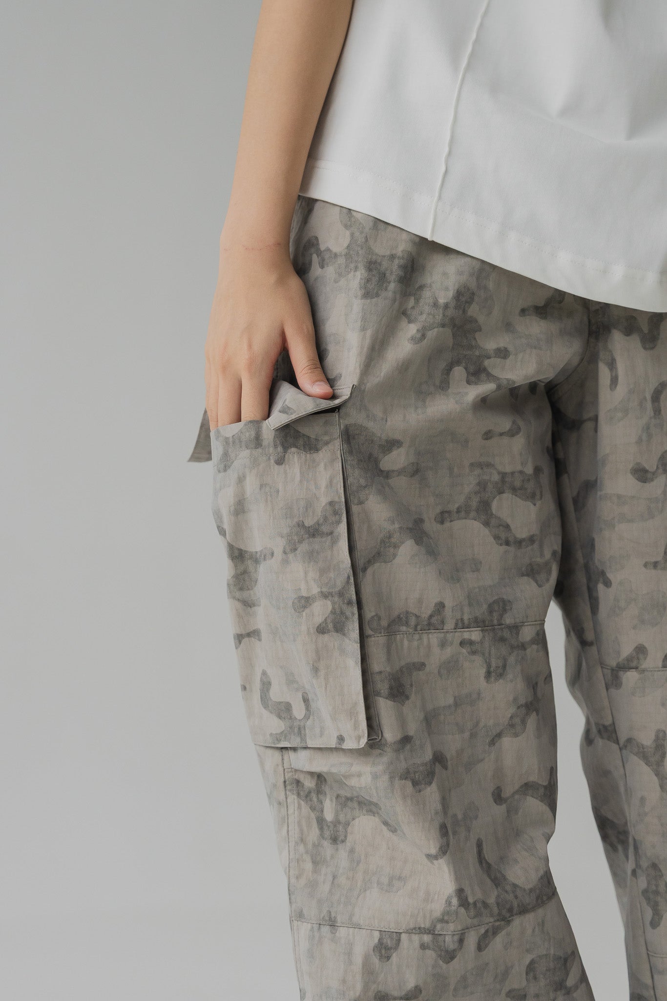 Camo Utility Pants in Gray