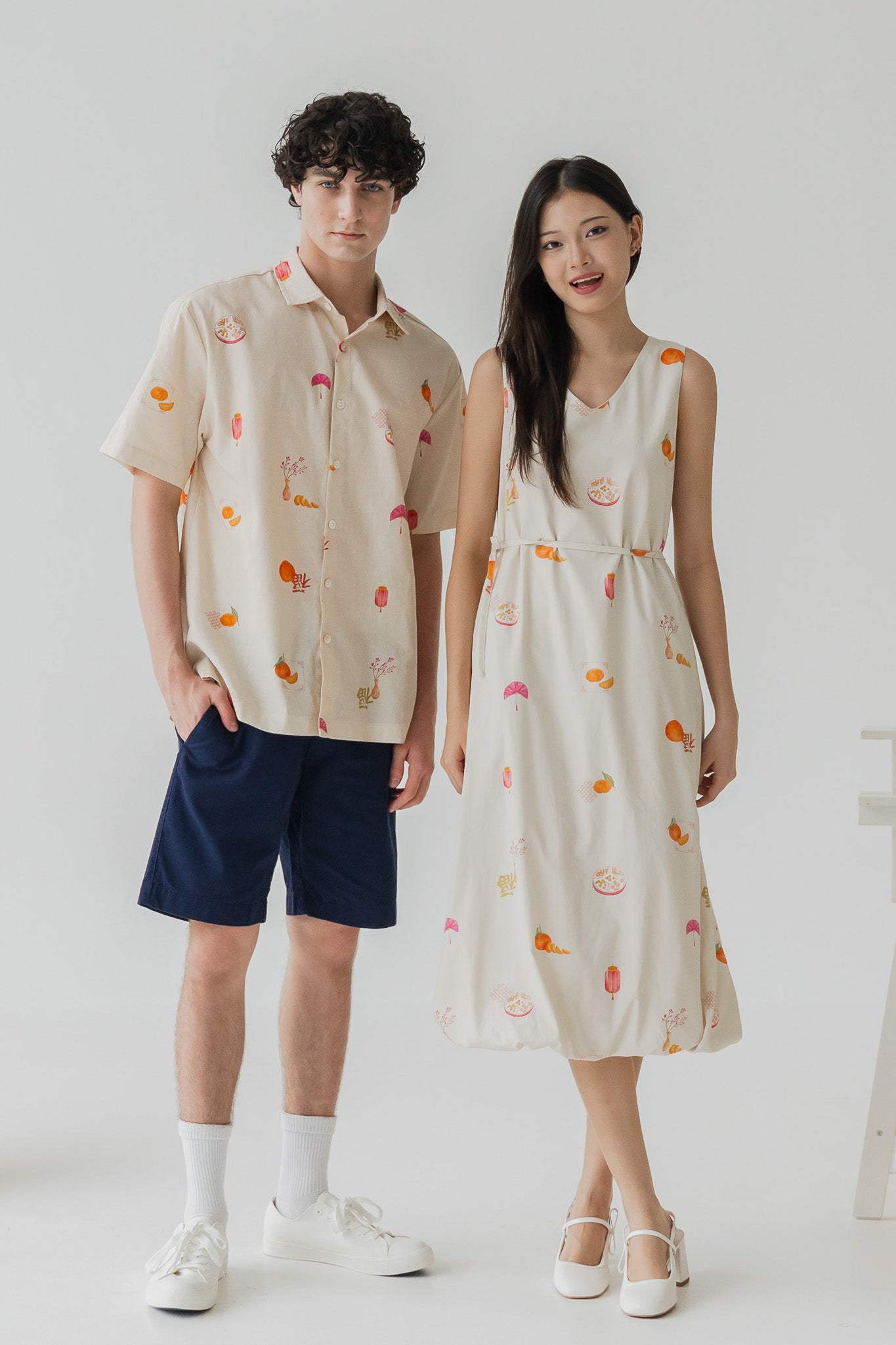 Sweet Savoury Spring Men's Linen Shirt in Marigold
