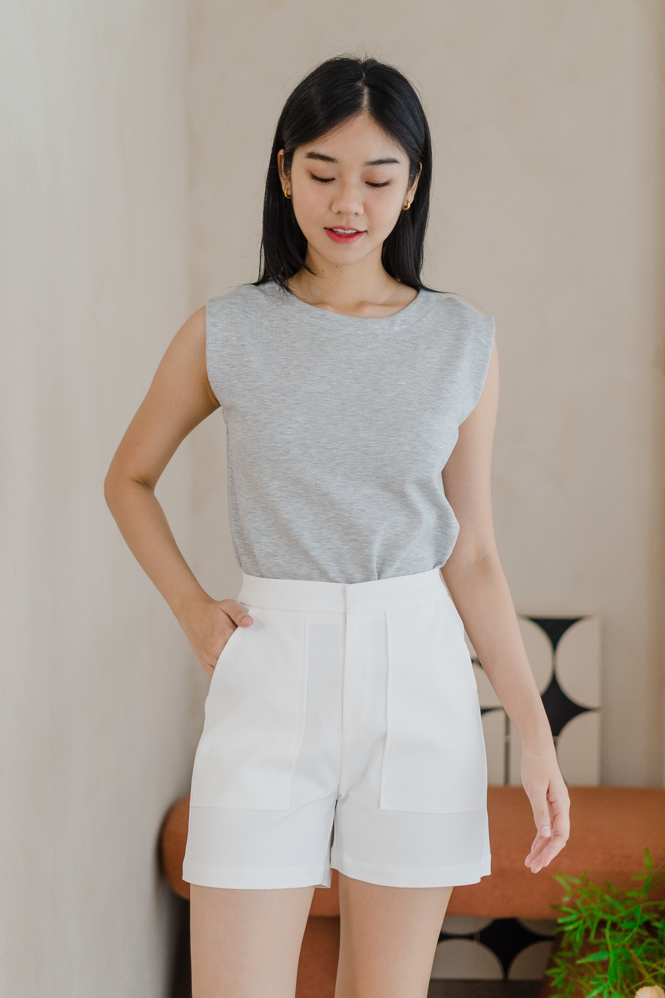 Core Essentials Patch Pocket Shorts in White